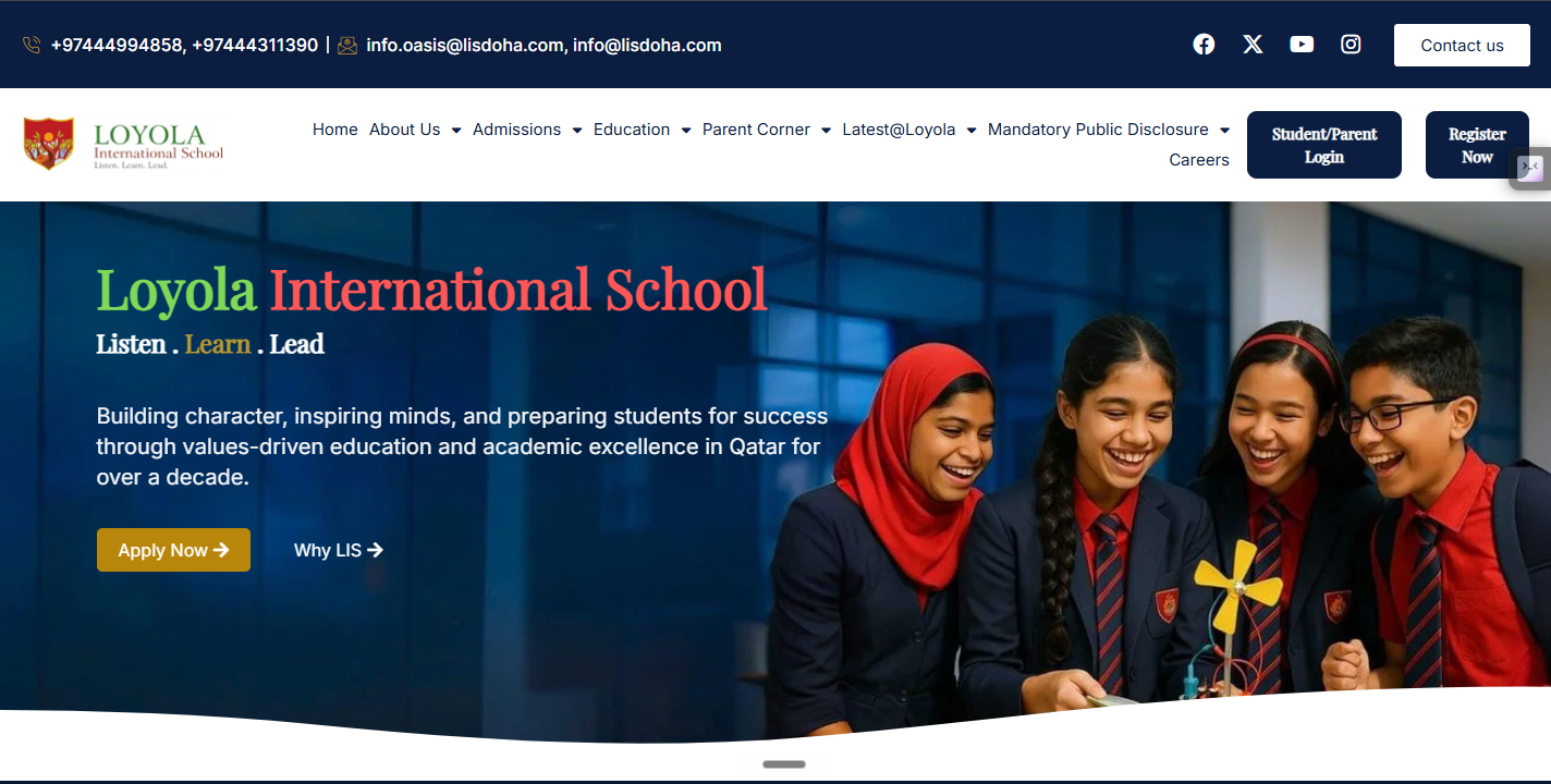 Loyola International School website