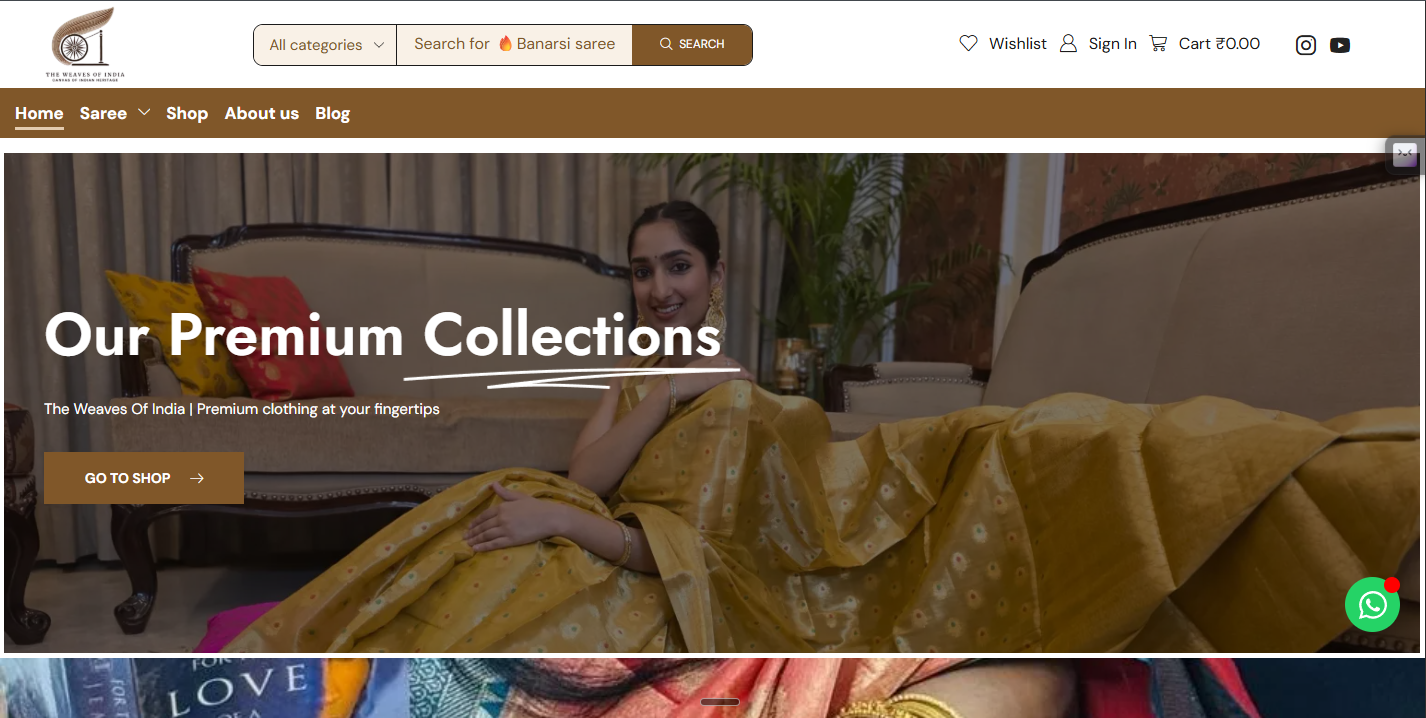 The Weaves of India website